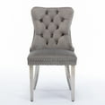 thumbnail image 2 of Furnieka Velvet Tufted Dining Side Chairs, Gray (Set of 6), 2 of 9