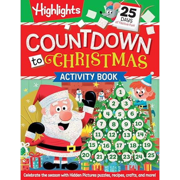 Pre-Owned Countdown to Christmas: Christmas Activities and Daily Holiday Fun for Kids 6 and Up Featuring 96 Pages of Holiday-Themed Puzzles, Crafts, Coloring Pages and Festive Recipes, 9781639622597,