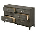 thumbnail image 4 of Benjara Mazie 58 Inch Modern 6 Drawer Dresser with Mirror, Wood Frame, Gray Finish, 4 of 5