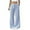 Sky Blue, variant on Simua Womens Casual Cotton Linen High Waist Wide Leg Pants Drawstring Loose Fit Summer Striped Trousers with Side Pockets