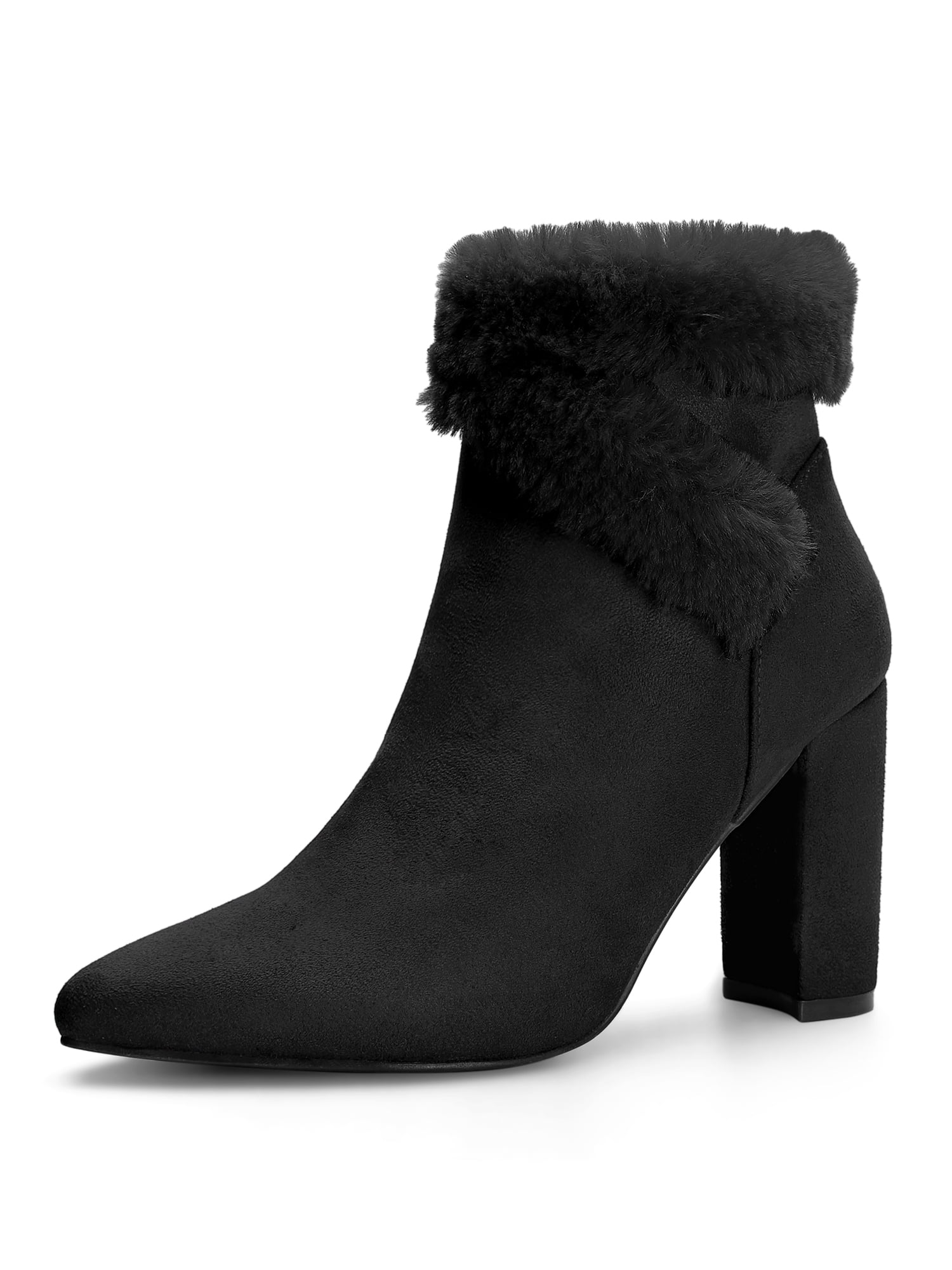 womens ankle boots with fur trim