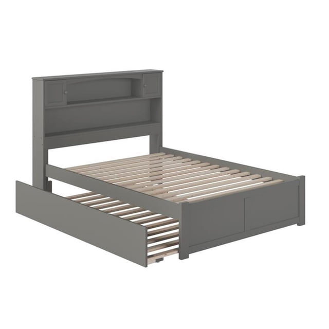 Bowery Hill Lit Plateforme Complet Contemporain avec Tiroir-Lit en Gris