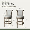 thumbnail image 5 of Maven Lane Pullman Wooden Swivel Kitchen Stool, Reclaimed Oak, Set of 4, 5 of 6