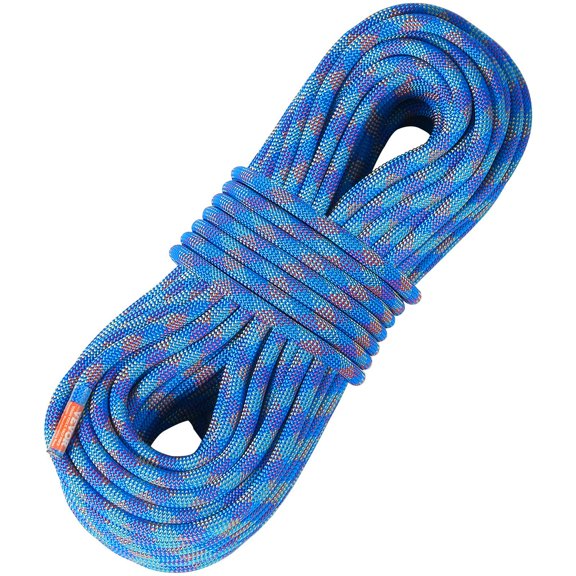 10.2mm Dynamic Climbing Rope, 50M (164ft) Heavy-Duty Climbing Rope – 25KN Strength, Steel Carabiners for Rescue, Rappelling & Survival, Blue