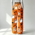 thumbnail image 4 of Hearthz Fleece Lounge Pants Women Boo Ghost Pumpkin Graphic Womens Pj Bottoms Halloween Fall Winter Women's Fuzzy Plush Pajama Pants, 4 of 6