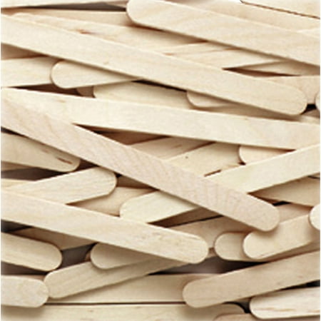 Chenille Kraft Natural Wood Craft Sticks, 4 1/2 x 3/8, Wood, Natural,