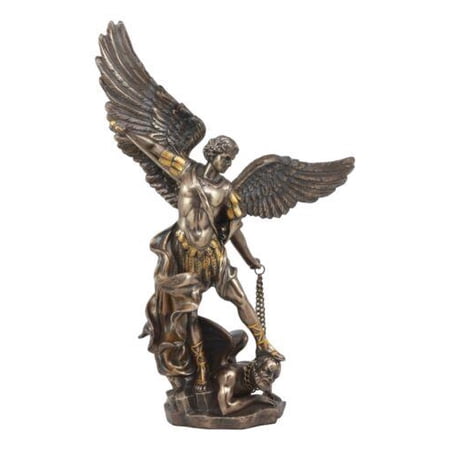 Ebros Large Archangel Saint Michael Slaying Satan Statue 14" Tall ...