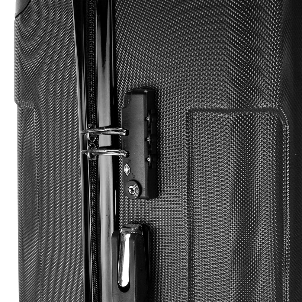 3-Piece Travel Lightweight Suitcases, ABS Trolley Case (20"/24"/28"), with Rolling Wheels, Lightweight, Large Capacity, Suitable for Travel, Black