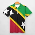 thumbnail image 3 of Flag of Saint Kitts And Nevis Men Zipper T-shirt Summer Casual Short Sleeve T-shirt Top, 3 of 7