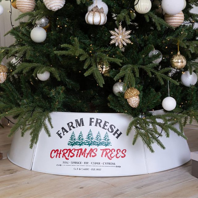 Hallops Collier de Sapin de Noël Blanc Oversize Galvanisé