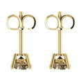 thumbnail image 4 of Clara Pucci 1Ct Champagne Round Cut VVS1 Push Back Stud 18k Solid hypoallergenic Gold Designer Earrings For April, 4 of 7
