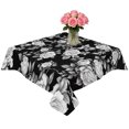 thumbnail image 2 of Black Rose Table Cloth Waterproof Tablecloths, Vintage Pastoral Botanical Floral Leaves Vines Tablecloth Dining Table Cover for Kitchen Party Tabletop Outdoor, Square Tablecloth 54x54 Inch, 2 of 9