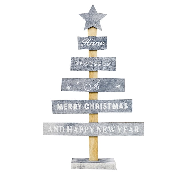 Maoww Wooden Christmas Tree Letters Colored Drawing Table Decor Unique Xmas Decorative Acessories