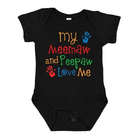 

Inktastic Meemaw and Peepaw Love Me Gift Baby Boy or Baby Girl Bodysuit