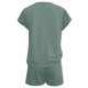 thumbnail image 5 of Conjunto informal de dos piezas para mujer: top de cuello redondo y manga corta y pantalones de cintura alta, corte holgado, 5 of 6