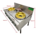 thumbnail image 2 of LPG and Natural Gas Chamber Double Burner High Fire Stove Commercial Gas Wok Gas Stove with Baffle AC110V, 2 of 12