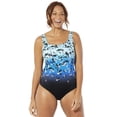 thumbnail image 1 of Swimsuits For All Women's Plus Size Chlorine Resistant  Tank One Piece Swimsuit 22 Engineered Floral, 1 of 4