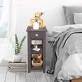 thumbnail image 5 of Side Table Living Room, Narrow End Table with Drawer and Shelf, 3-Tier Sofa End Table for Small Space, Bed Room Office, Brown, 5 of 7