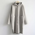 thumbnail image 5 of ZAZYULZ Women's 2024 Long Sleeve Hooded Cardigan Dressy Open Front Knit Sweater Coat With Pockets(Khaki,S), 5 of 9