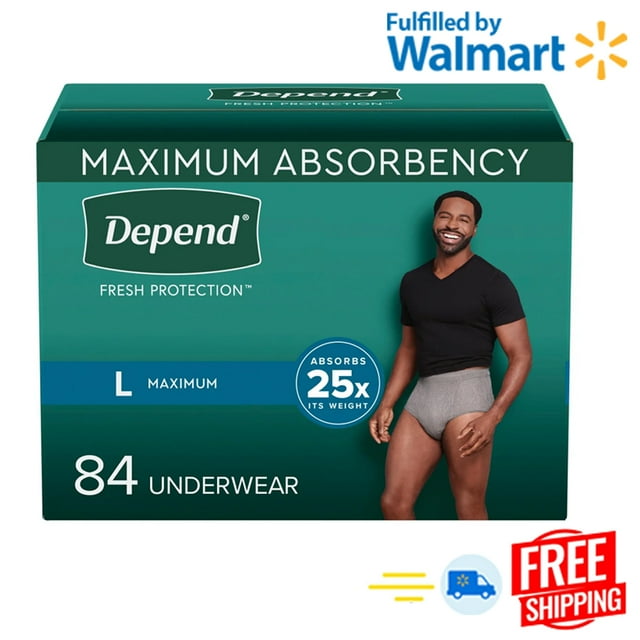 Depend Men's Maximum Absorbency Underwear ( Large 84 Counts)