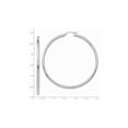 thumbnail image 3 of Primal Gold 14 Karat White Gold 3mm Lightweight Tube Hoop Earrings, 3 of 4