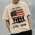 thumbnail image 5 of 250 Years Patriotic Veteran T-Shirt, 1776-2026 America Anniversary Shirt, Land Of The Free Because Of The Brave Tee, USA Flag Military Graphic Shirt, 5 of 6
