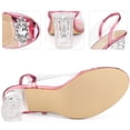 thumbnail image 6 of BLISSFUL STEP Women's Shoes Clear Slingback Rhinestone Peep Toe Block Heel Sandals Pink 10, 6 of 6
