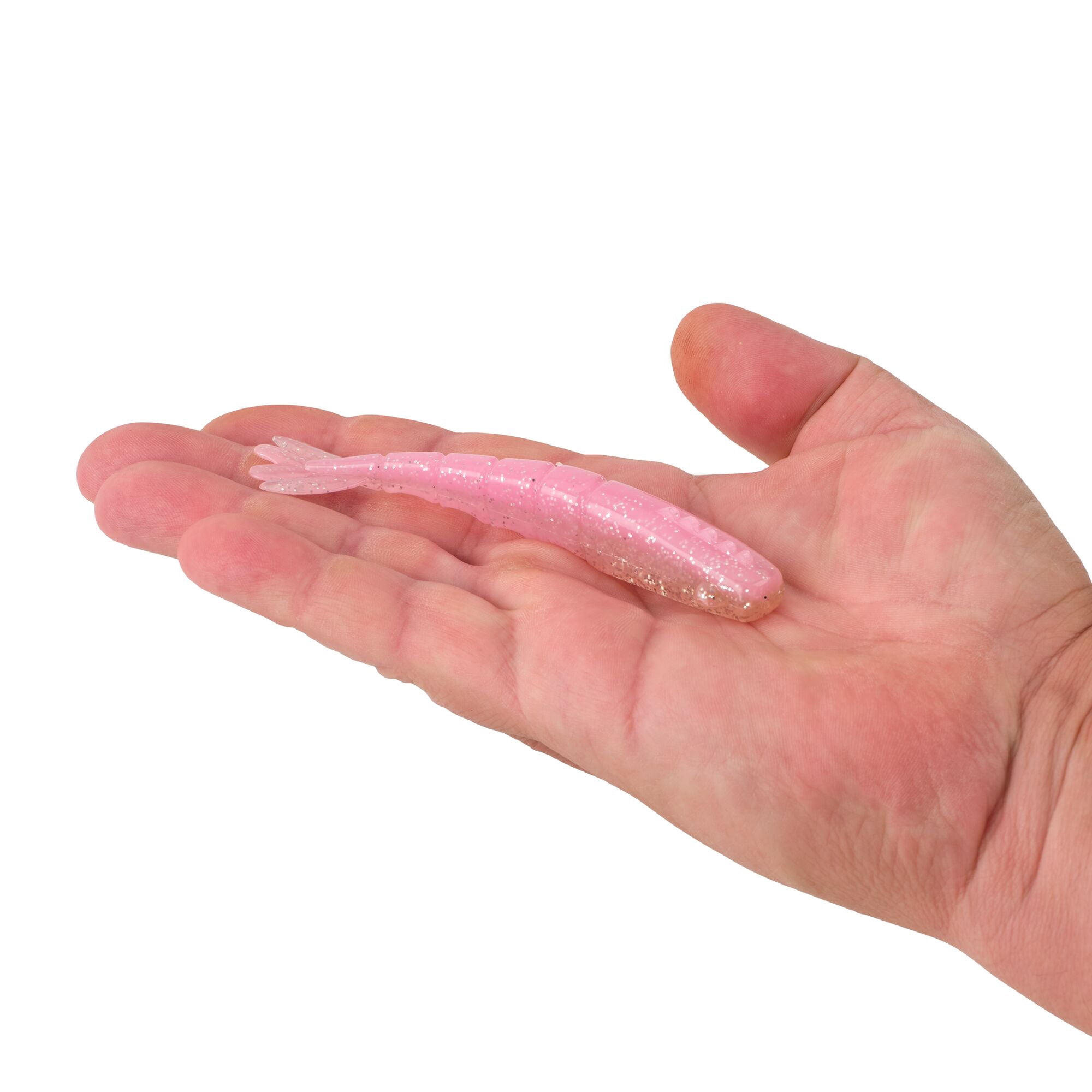 Berkley PowerBait® Saltwater Bonga Shrimp, 4 in, Shrimp, Pink Flash (6-count)