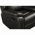 thumbnail image 4 of Living Room Black Faux Leather Manual Reclining Sofa, 3 Seater Sofa Couch with Padded Armrest, 4 of 4