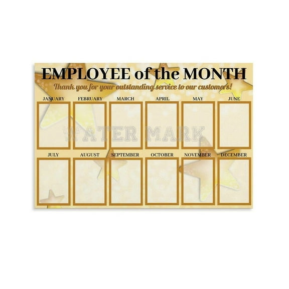 Stars Employee of The Month Display Poster Office Wall Art (2) Canvas Painting Wall Art Poster for Bedroom Living Room Decor