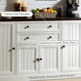 thumbnail image 4 of IFGET Farmhouse 58" Buffet Cabinet with Storage, 2 Large Drawers & 4 Grooved Barn Doors, 34" Tall Coffee Bar Cabinet, 4 of 6