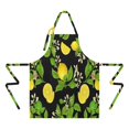 thumbnail image 2 of Yellow Lemon Fruit Limes Black Pattern Apron-Garden Aprons for Women with Pockets-Cotton Linen Waterproof Kitchen Cooking Gardening Aprons Adjustable for Kitchen,Cooking,BBQ and Salon 33x27 Inch, 2 of 7