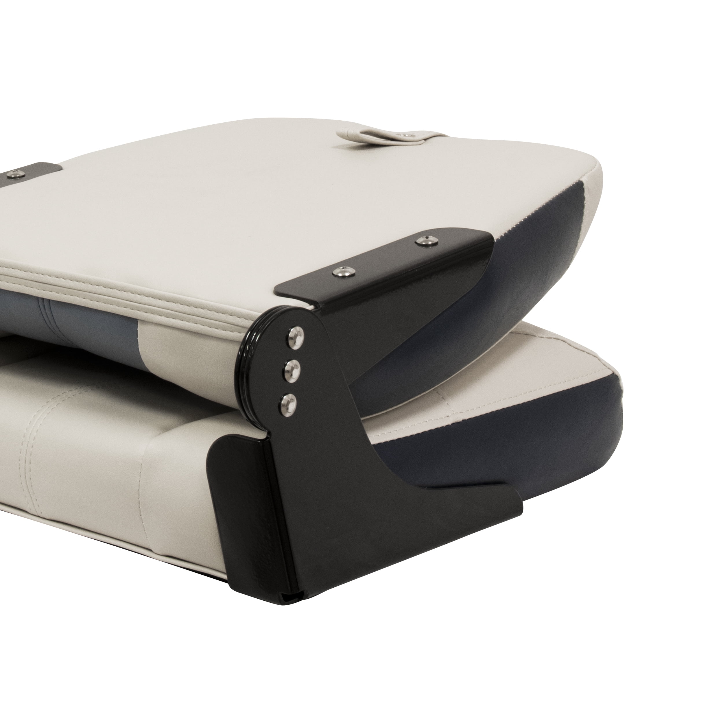 Wise BM1461-986 Premier Series Pontoon High Back Fold Down Seat, Platinum / Navy / Cobalt