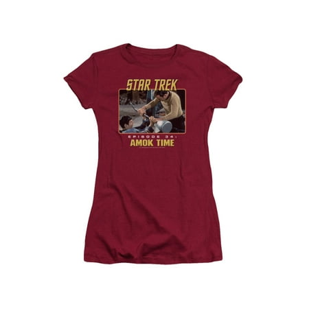 Star Trek Original TV Series Kirk & Spock Amok Time Juniors Sheer T-Shirt