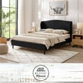 thumbnail image 2 of Posh Living RBD478-03CLQ-UE Adelyne Linen Platform Bed for Unisex, Charcoal - Queen Size, 2 of 20