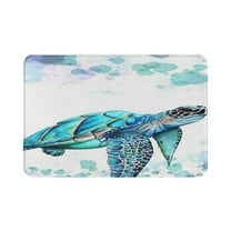 Sea Turtle Bathroom Rug Nautical Turtle Non Slip Bath Mat with Underwater Seashell Bathroom Accessories 16"X24''