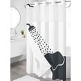 thumbnail image 3 of No Hook Shower Curtain with Snap-in Liner, Elephants Showering Waterproof Fabric Bathroom Curtains, Modern Abstract Art Funny Animals Bath Curtains & Mesh Top Window Stand Up Stall 36"x72", 3 of 9