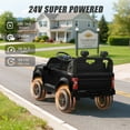 thumbnail image 6 of 24V 2 Seater Ride on Car for Kids, Licensed Chevrolet Silverado Ride on Toys Truck with Remote Control, Bluetooth, LED Lights, Kids Cars Electric Vehicles for Boys Girls Ages 3-8 Gifts, Black, 6 of 10