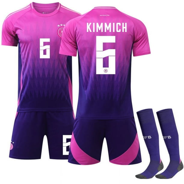 2024 Copa de Europa Alemania Camiseta de fútbol visitante No. 10 Musiala 13 Muller Jersey Uniforme de equipo para adultos para niños Verano6+calcetines