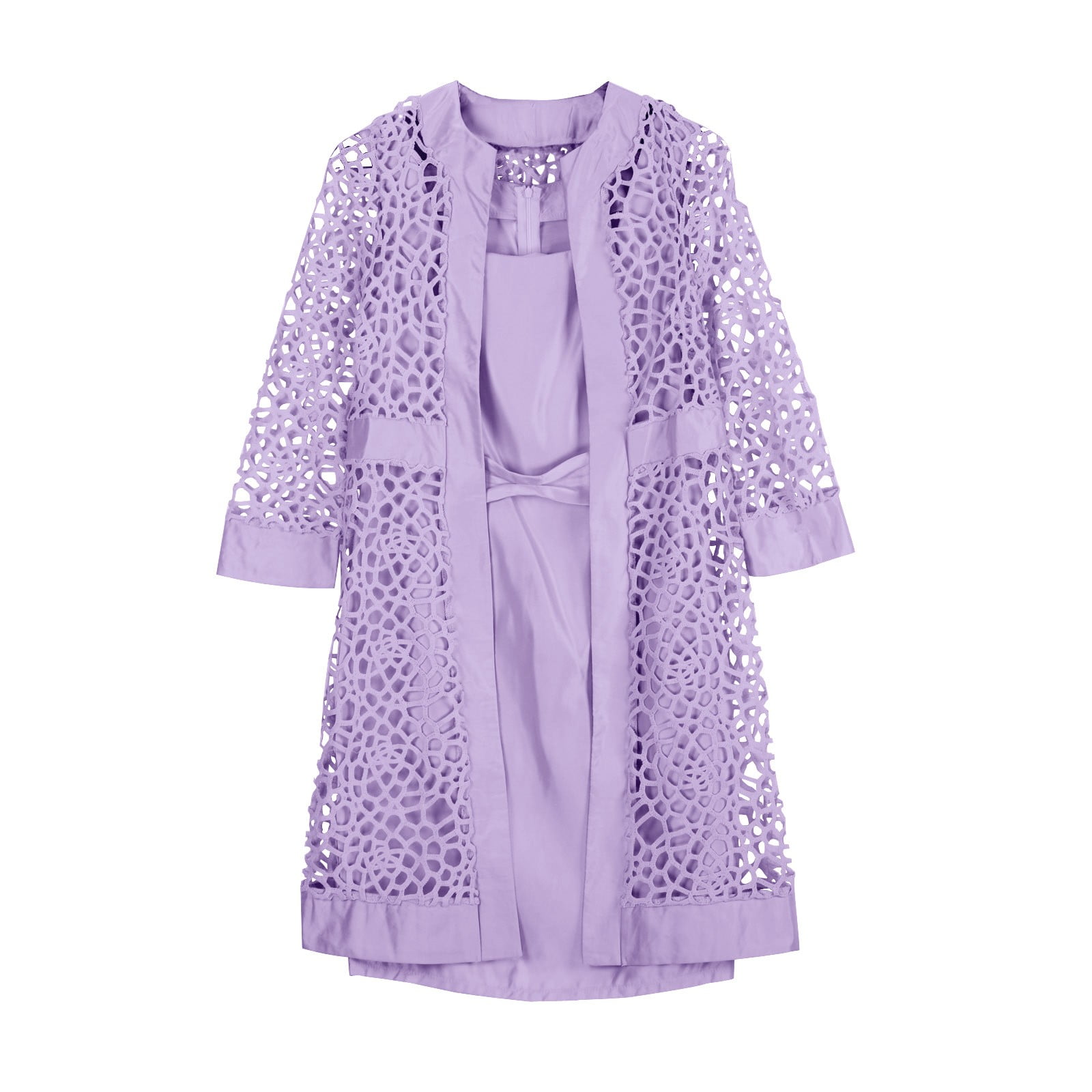 レディースウェア piping onepiece & cardigan set (purple) レディースウェア piping onepiece & cardigan set (purple