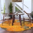 thumbnail image 4 of Tropical Palm Leaves Round Area&nbsp;Rug 5ft Yellow Leaf Abstract Plant Non-Slip&nbsp;Washable Circle Rugs Soft Felt Indoor Floor Mat for Bedroom Kitchen Living Room Bathroom, 4 of 9