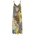 thumbnail image 6 of Leopard Floral Textile Collage Sleeveless Suspender Dress Summer Fashion Casual Long Dress, 6 of 9