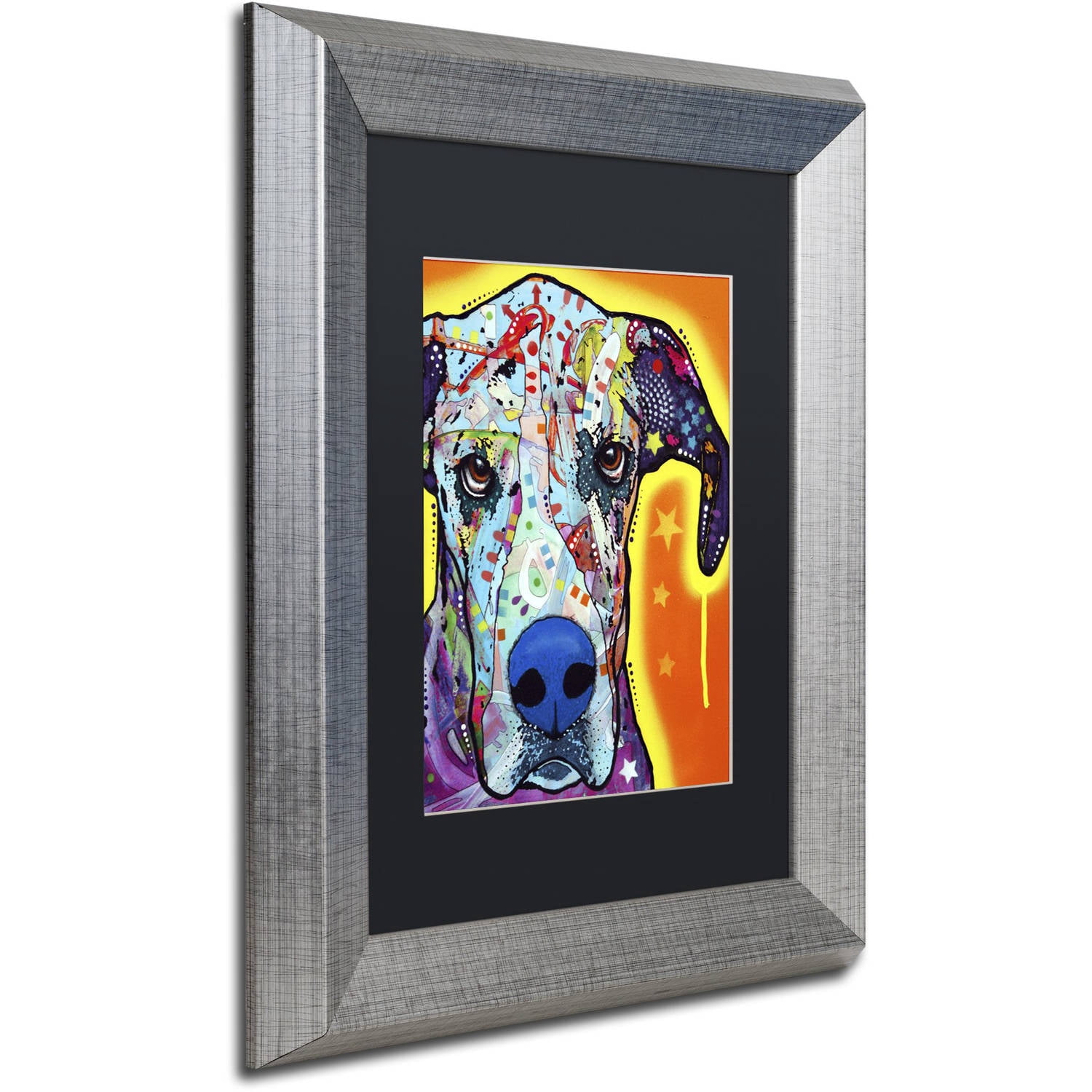 Trademark Fine Art "Great Dane" Canvas Art by Dean Russo, Black Matte, Silver Frame