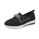 thumbnail image 1 of Zapatos para mujer, planos de moda para mujer, zapatillas suaves con decoración de cadena metálica, zapatos casuales para correr, botas vaqueras, 1 of 8