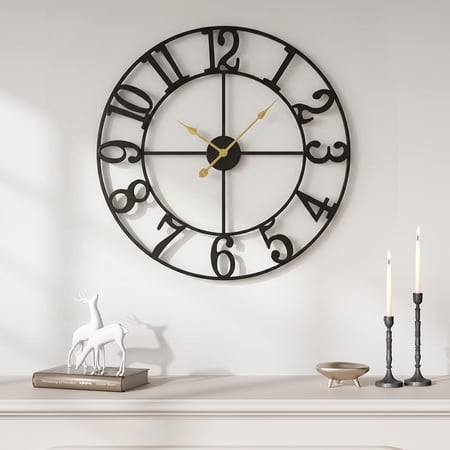 Large Wall Clock 20 Inch Clocks For Living Room Modern Metal Battery operated Decorative Round photo Large Wall Clock 20 Inch Clocks For Living Room Modern Metal Battery operated Decorative Round image