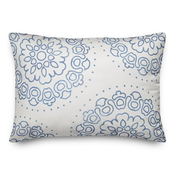 Creative Products Light Blue Line Mandala Pattern 14x20 Indoor / Outdoor Pillow