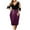 Purple, variant on Fesfesfes Women Dress Casual Solid Splicing V-Neck 3/4 Sleeve Bandage Sequins A-line Dress Clothes Sale