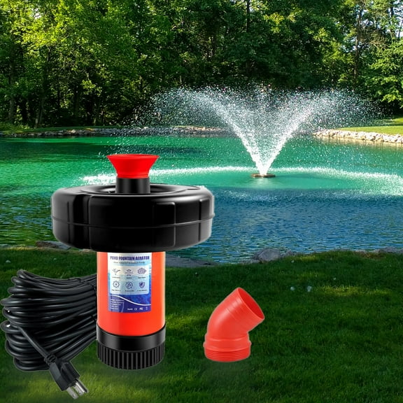 FOXLUX Pond Fountain Aerator 750W, 1HP 15000 GPH Floating Aerating Cascade Pump, 120ft Power Cord for Small & Large Ponds & Lakes Jet System (AC120V) 1PCS/PACK