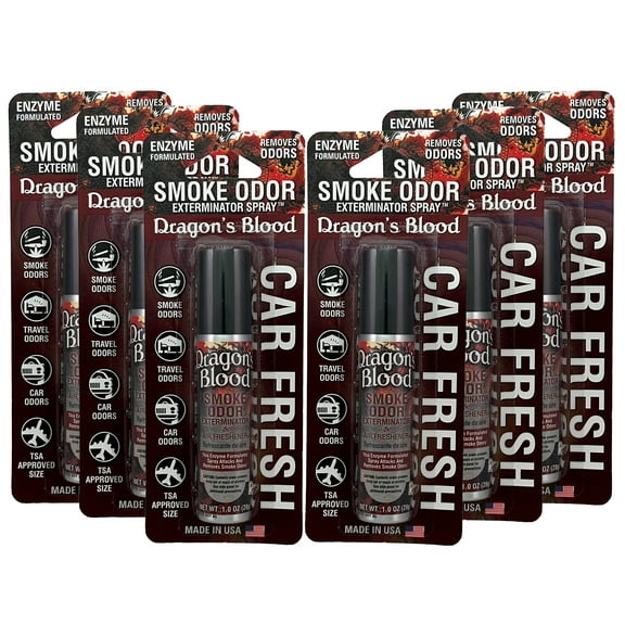 Smoke Odor Exterminator Air Fresh Spray - Your Ultimate Solution for Smoke and Household Odor Elimination - 1 oz Spray, Dragon's Blood, 6 Packs