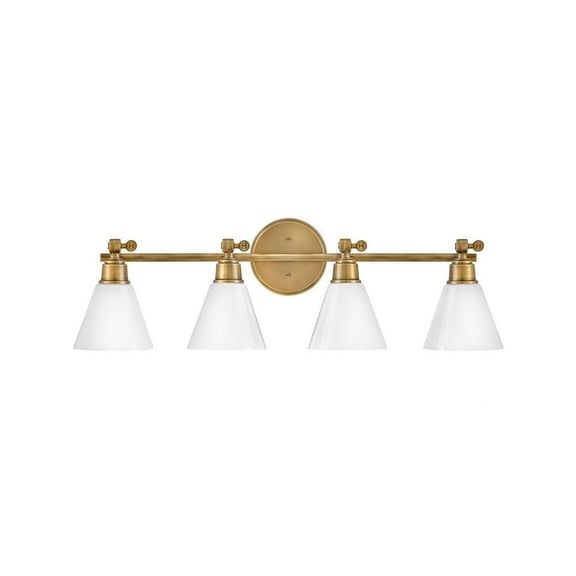 4 Light Bathroom Light Fixture in Transitional Style-10 inches Tall and 32 inches Wide-Heritage Brass Finish Bailey Street Home 81-Bel-4614527